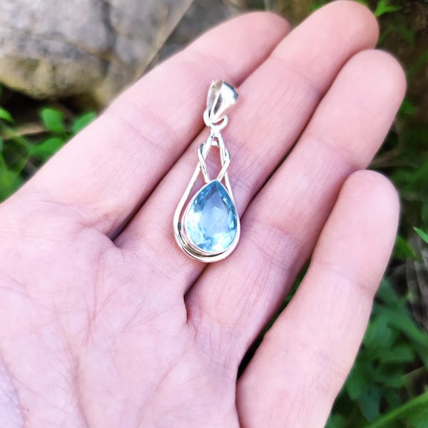 Ciondolo CUVERY con pietra TOPAZIO in argento 925 Ciondolo artigianale