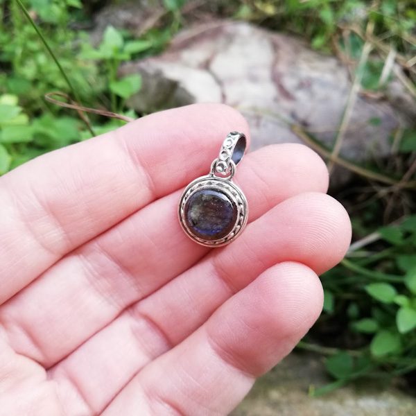 Ciondolo RAJATA con pietra LABRADORITE in argento 925 Ciondolo artigianale