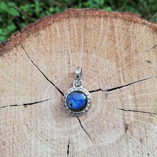 Ciondolo RAJATA con pietra LABRADORITE in argento 925 Ciondolo artigianale