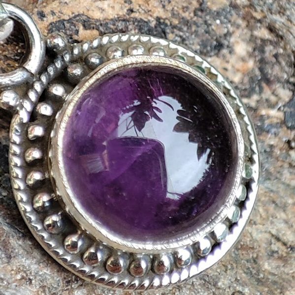Ciondolo RASHMI con pietra AMETISTA in argento 925 Ciondolo artigianale