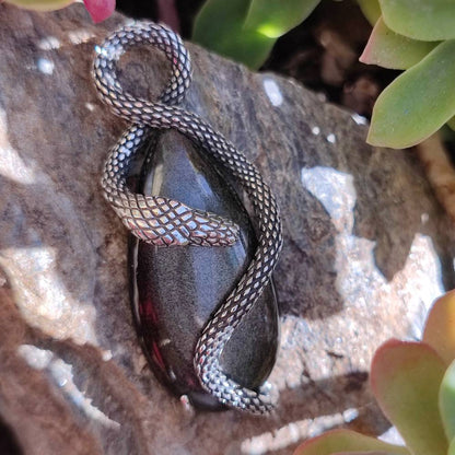 Ciondolo YAMIR con pietra TURCHESE, OSSIDIANA o AMAZZONITE in argento 925 Ciondolo artigianale