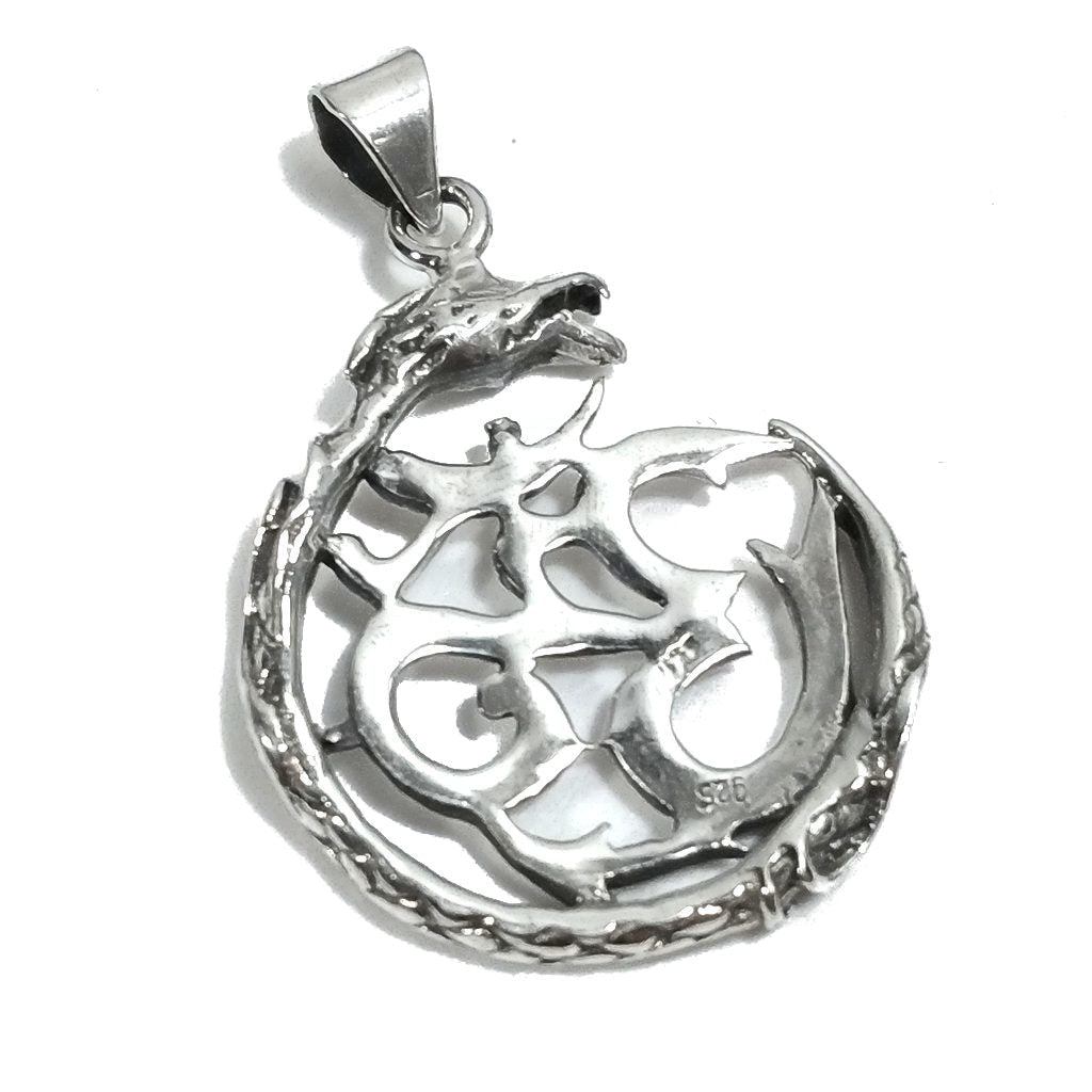 Ciondolo ETNICO in argento 925 con OM - AUM Mantra | NAGA | GIOIELLI IN ARGENTO