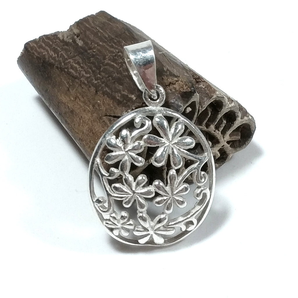 Ciondolo in argento 925 Ciondolo artigianale | FIORI – immagine1