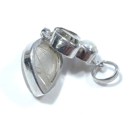 CIONDOLO PIETRA | in argento 925 Citrino Perla Quarzo rutilato | GIOIELLI IN ARGENTO – immagine5