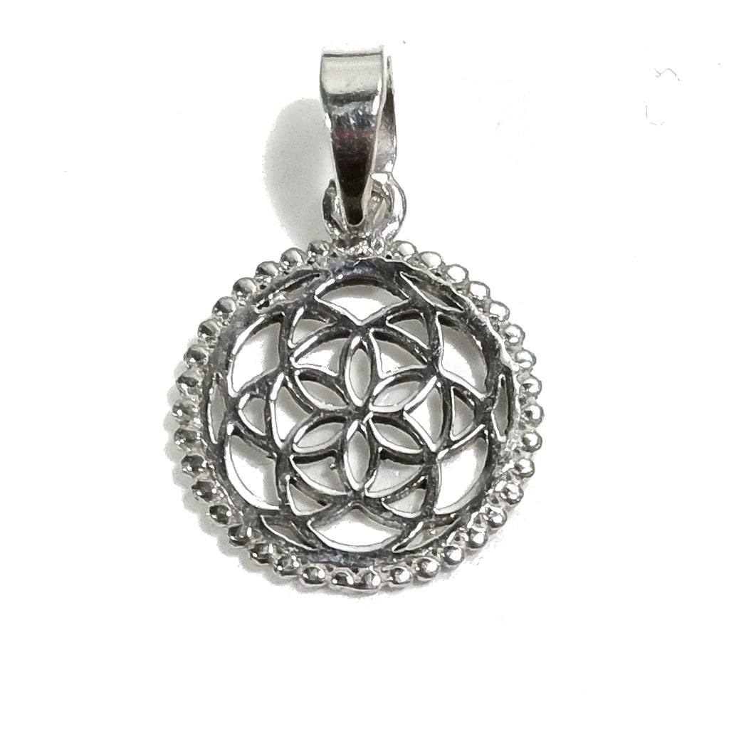 Ciondolo in argento 925 etnico FIORE DELLA VITA | Gioielli mandala