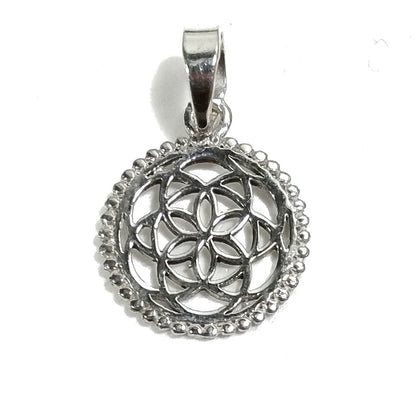 Ciondolo in argento 925 etnico FIORE DELLA VITA | Gioielli mandala