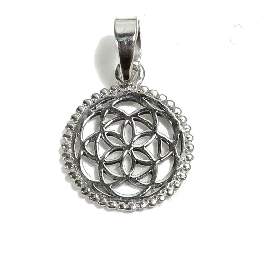 Ciondolo in argento 925 etnico FIORE DELLA VITA | Gioielli mandala
