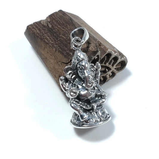 Ciondolo etnico in argento 925 con Ganesh - NIRU