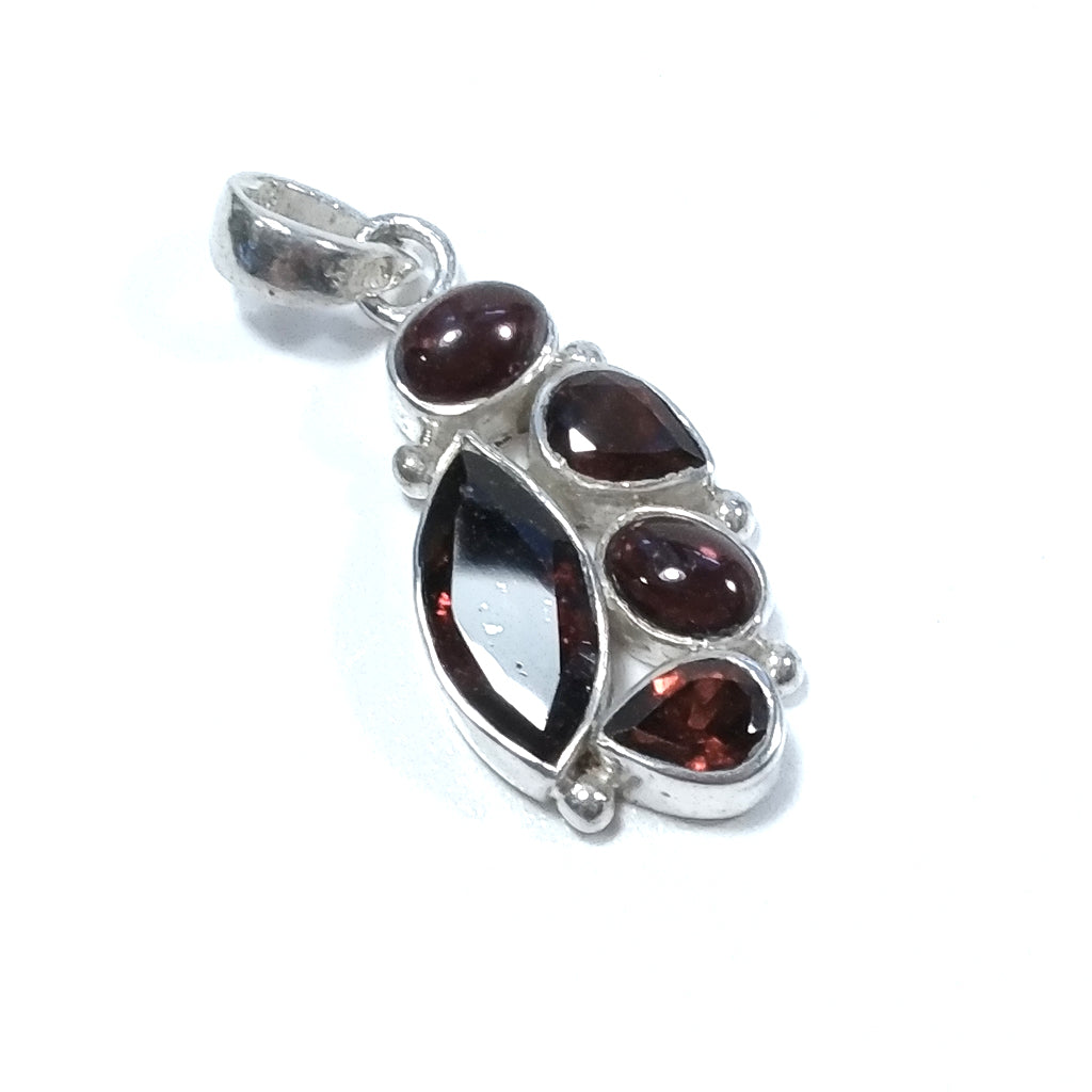 CIONDOLO PIETRA | in argento 925 Ciondolo artigianale Granato | GIOIELLI IN ARGENTO