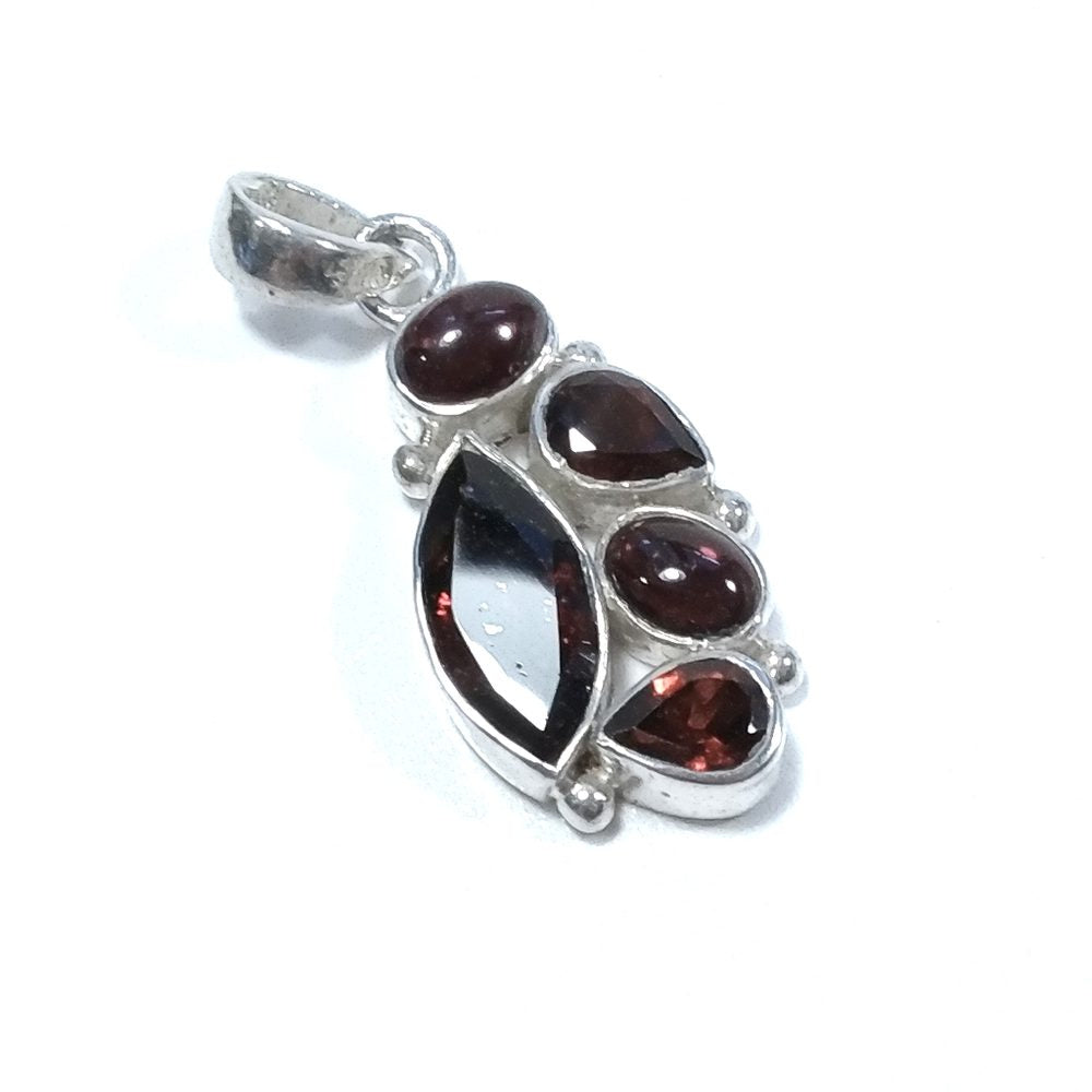 CIONDOLO PIETRA | in argento 925 Ciondolo artigianale Granato | GIOIELLI IN ARGENTO