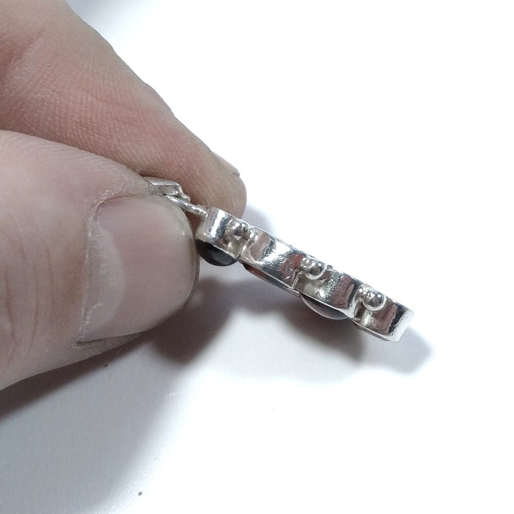CIONDOLO PIETRA | in argento 925 Ciondolo artigianale Granato | GIOIELLI IN ARGENTO – immagine4
