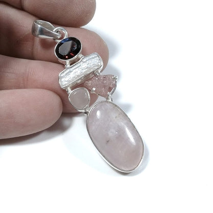 CIONDOLO PIETRA | in argento 925 Ciondolo artigianale Kunzite | GIOIELLI IN ARGENTO – immagine5