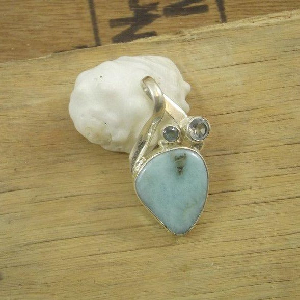 CIONDOLO larimar - argento  925 VII - ilmondodiwit - Ciondolo