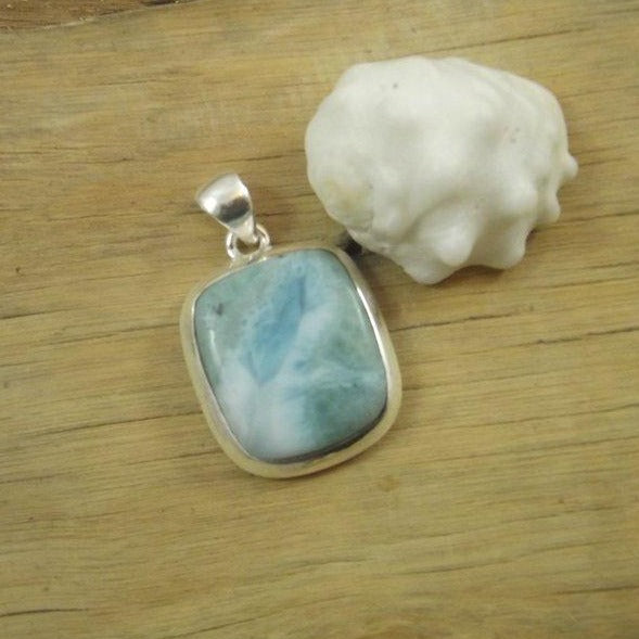 CIONDOLO larimar - argento  925 V - ilmondodiwit - Ciondolo