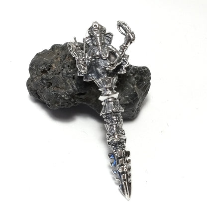 Ciondolo ETNICO in argento 925 con DORJE / VAJRA | GIOIELLI IN ARGENTO
