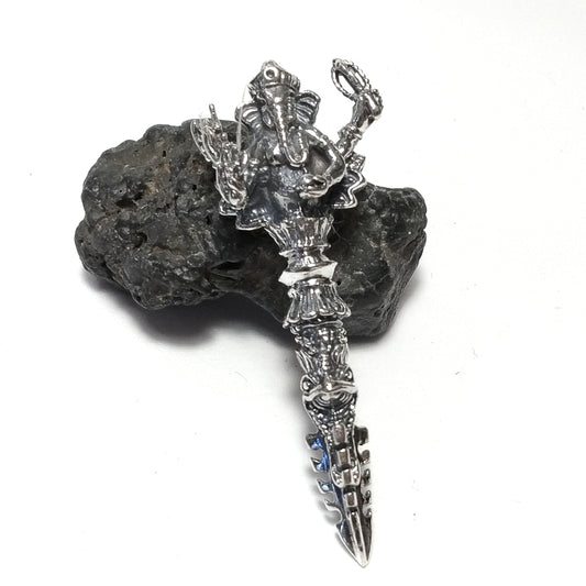 Ciondolo ETNICO in argento 925 con DORJE / VAJRA | GIOIELLI IN ARGENTO