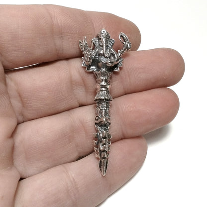 Ciondolo ETNICO in argento 925 con DORJE / VAJRA | GIOIELLI IN ARGENTO