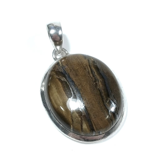 Ciondolo d'argento in argento 925 Ciondolo artigianale Occhio di Tigre | GIOIELLI IN ARGENTO