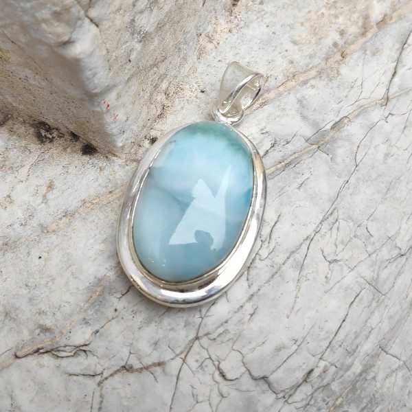Ciondolo RALA con LARIMAR con pietra in argento 925 Ciondolo artigianale