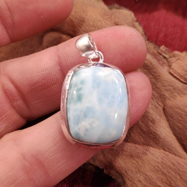 Ciondolo LARIMAR con pietra in argento 925 Ciondolo artigianale