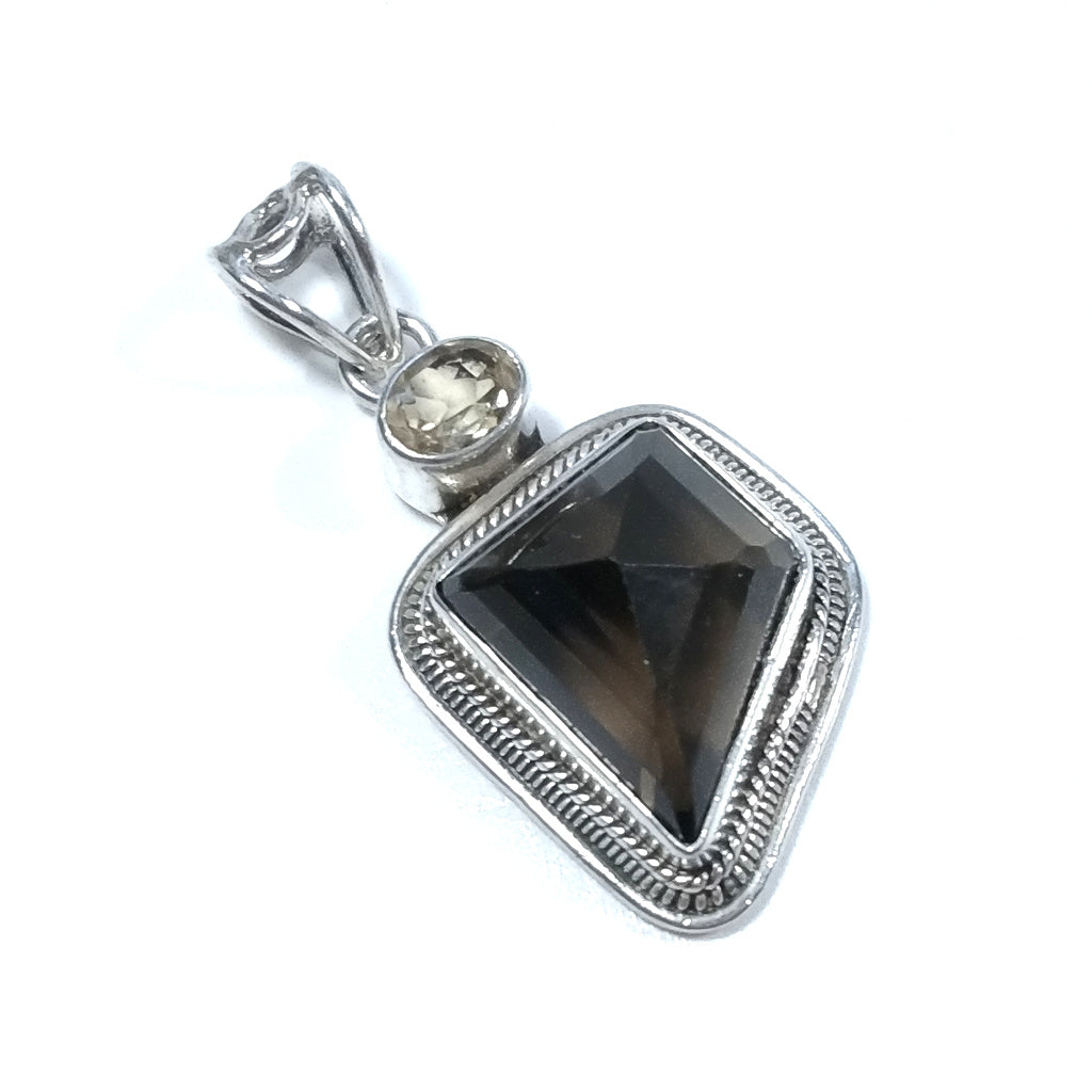 Ciondolo ETNICO in argento 925 con Citrino Quarzo fumè | GIOIELLI CON PIETRE