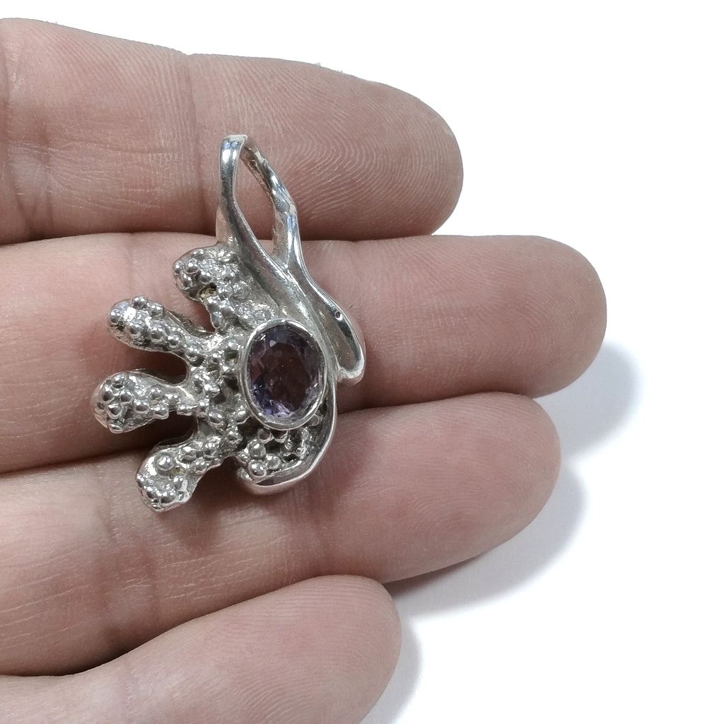 Ciondolo artigianale in argento 925 con Ametista | GIOIELLI IN ARGENTO