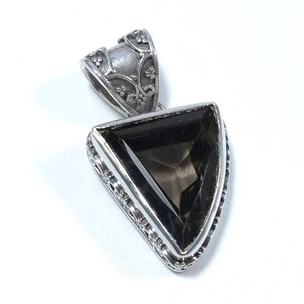 Ciondolo ETNICO in argento 925 con Ciondolo con pietra Quarzo fumè | GIOIELLI IN ARGENTO