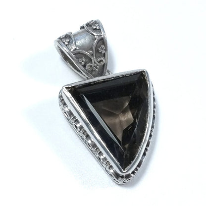 Ciondolo ETNICO in argento 925 con Ciondolo con pietra Quarzo fumè | GIOIELLI IN ARGENTO