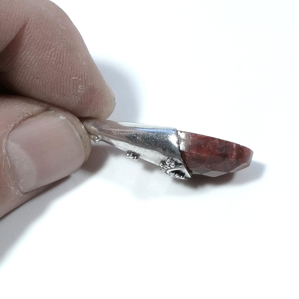Ciondolo ETNICO in argento 925 con Radice di Rubino | GIOIELLI IN ARGENTO – immagine4