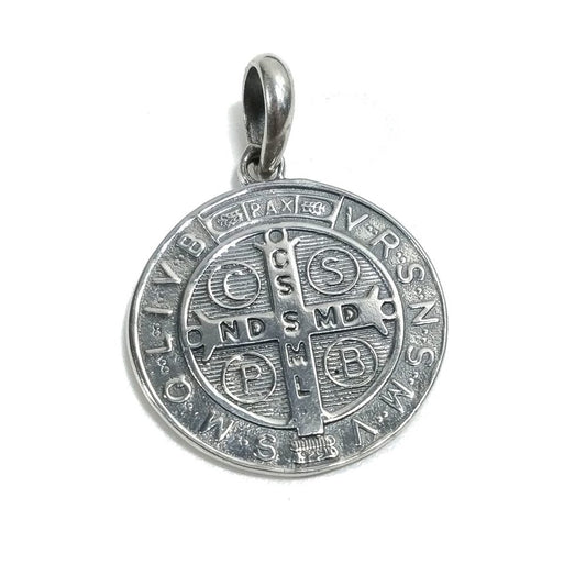 Medaglia di San Benedetto di norcia in argento 925 | Medaglia d'argento | Ciondolo