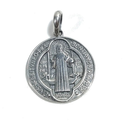 Medaglia di San Benedetto di norcia in argento 925 | Medaglia d'argento | Ciondolo