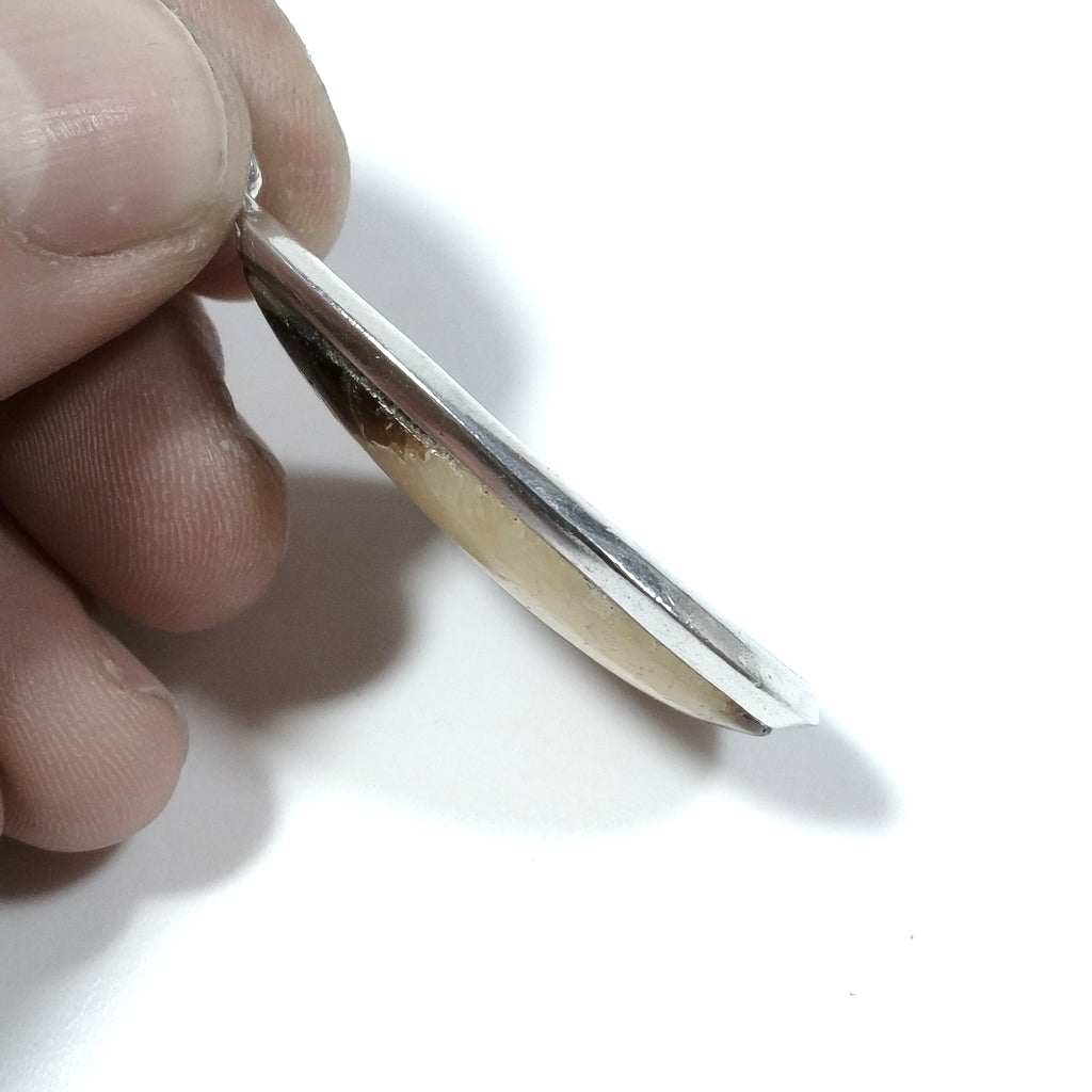 Ciondolo con pietra in argento 925 Ciondolo artigianale Septaria Pietra del Drago | GIOIELLI IN ARGENTO – immagine3