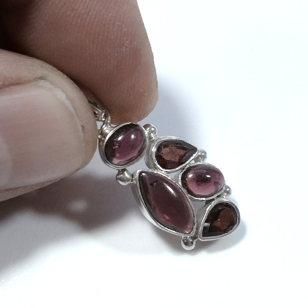 Ciondolo artigianale in argento 925 con Ciondolo con pietra Granato | GIOIELLI IN ARGENTO – immagine5
