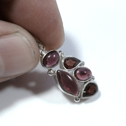 Ciondolo artigianale in argento 925 con Ciondolo con pietra Granato | GIOIELLI IN ARGENTO – immagine5