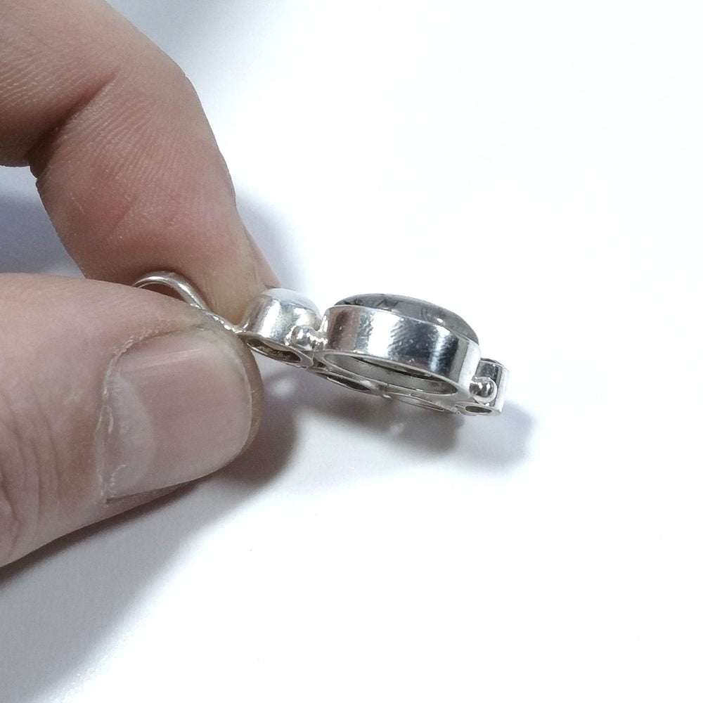 Ciondolo in argento 925 con Onice nero Quarzo fumè Perla - dettaglio