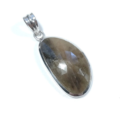 CIONDOLO PIETRA | in argento 925 con Zaffiro marrone | GIOIELLI IN ARGENTO