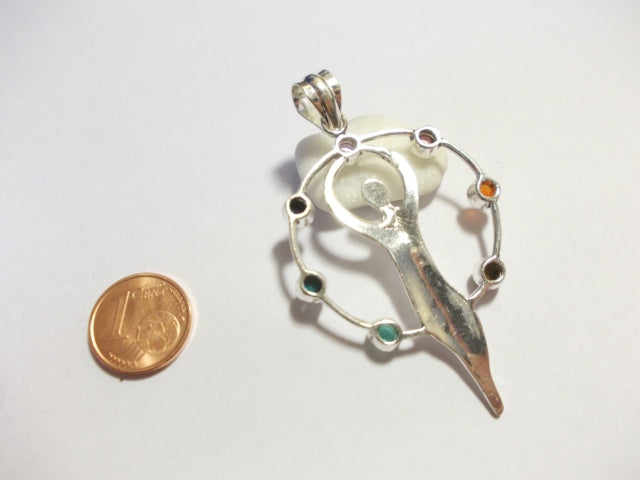 ciondolo CHAKRA cerchio ottone/argento – argento