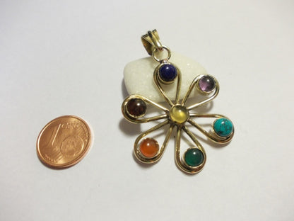ciondolo CHAKRA Fiore ottone/argento – ottone