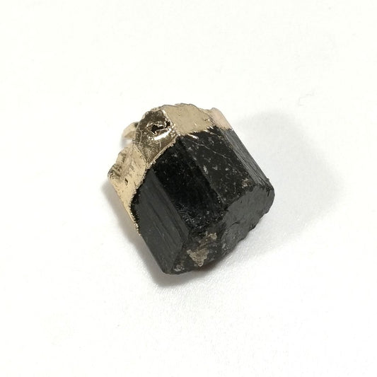 Ciondolo con pietra in ottone Ciondolo artigianale Tormalina NERA | GIOIELLI CON PIETRE