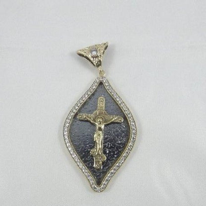 CIONDOLO CROCIFISSO argento/bronzo foglia - ilmondodiwit - Ciondolo