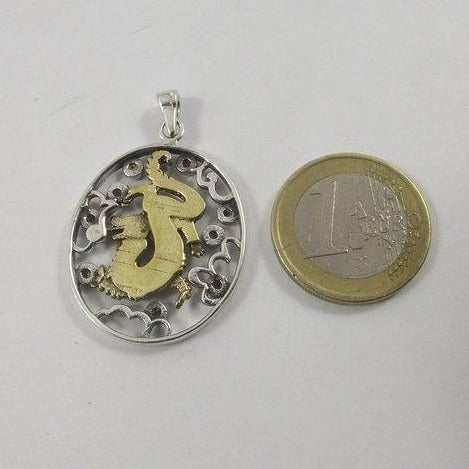 CIONDOLO DRAGO argento/bronzo - ilmondodiwit - Ciondolo