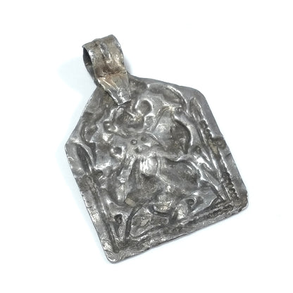 Ciondolo ETNICO in argento antico con DURGA – immagine6