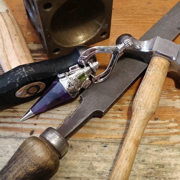 Ciondolo artigianale in argento 925 Ciondolo artigianale Lapislazzuli, Granato | GIOIELLI ETNICI | Pendolo
