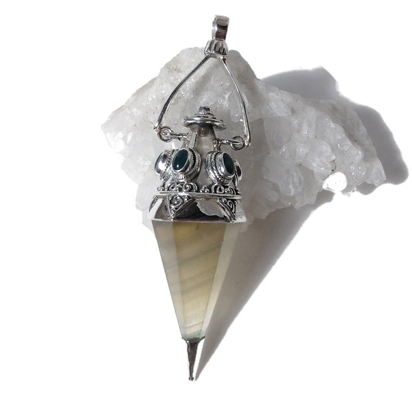 Ciondolo artigianale in argento 925 Ciondolo artigianale Flourite | GIOIELLI ETNICI | Pendolo