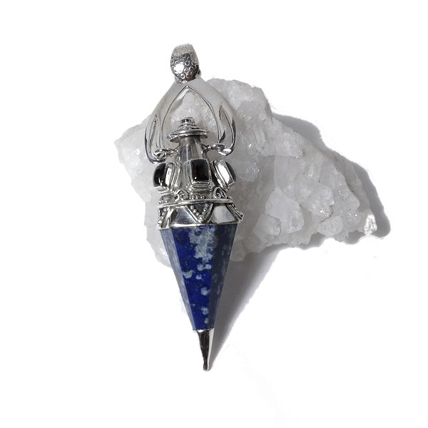 Ciondolo artigianale in argento 925 Ciondolo artigianale Lapislazzuli, Granato | GIOIELLI ETNICI | Pendolo