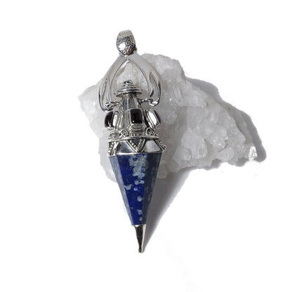 Ciondolo artigianale in argento 925 Ciondolo artigianale Lapislazzuli, Granato | GIOIELLI ETNICI | Pendolo