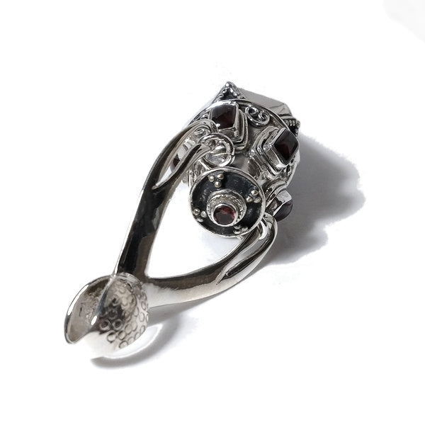 Ciondolo artigianale in argento 925 Ciondolo artigianale Lapislazzuli, Granato | GIOIELLI ETNICI | Pendolo