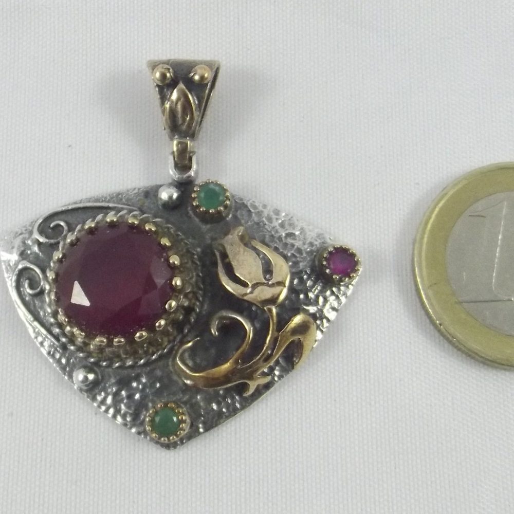 CIONDOLO TRIANGOLO argento/bronzo TULIPANO - ilmondodiwit - Ciondolo