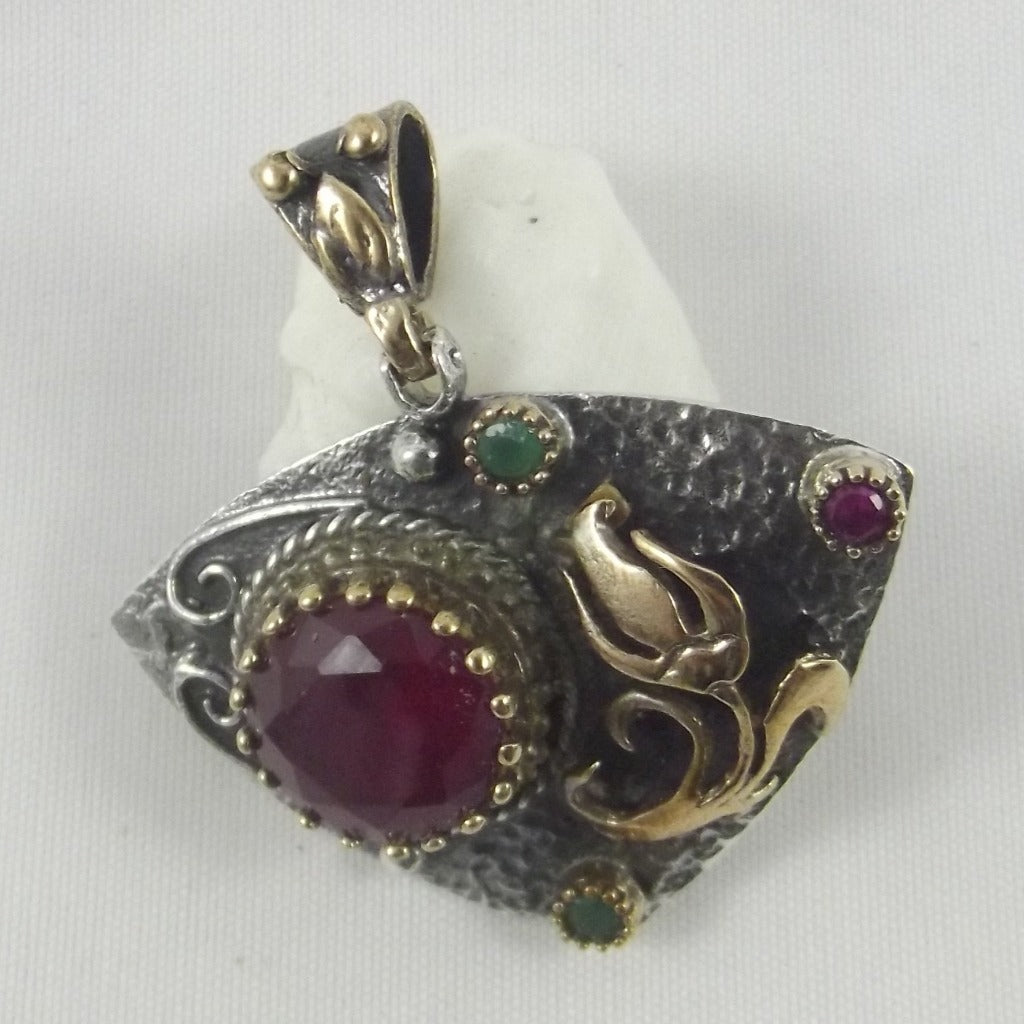 CIONDOLO TRIANGOLO argento/bronzo TULIPANO - ilmondodiwit - Ciondolo