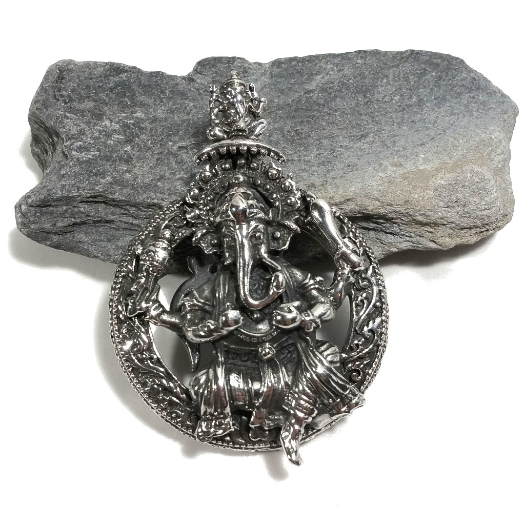 Ciondolo etnico in argento 925 con GANESH - RANNOD